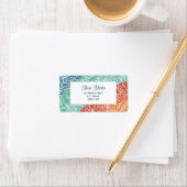 Farbige Retro Groovy Rainbow Floral Address Adressaufkleber (Insitu)