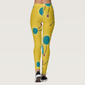 Farbige Retro-große Moleküle Universum rotes Gelb Leggings (Rückseite)