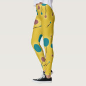 Farbige Retro-große Moleküle Universum rotes Gelb Leggings (Links)