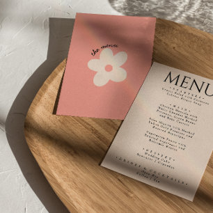 Farbige Retro Helle Funky Moderne Abendessen Hochz Menükarte