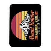 Farbige Retro-Illustration des Mount Rainier Magnet (Vertikal)