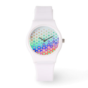 Farbige Retro-Kreise beobachten Armbanduhr