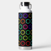 Farbige Retro-Kreise Trinkflasche (Vorderseite)