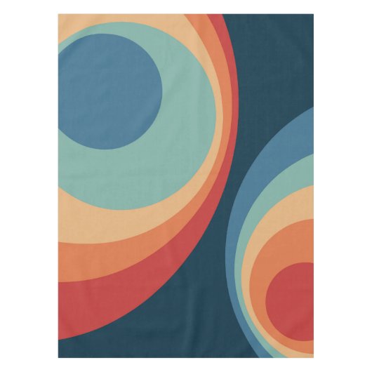 Farbige Retro-Kreismuster Tischdecke (Vorderseite)