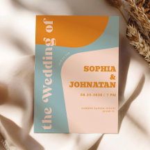 Farbige retro-kühne Typografie-Hochzeit