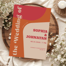 Farbige retro-kühne Typografie-Hochzeit
