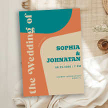 Farbige retro-kühne Typografie-Hochzeit