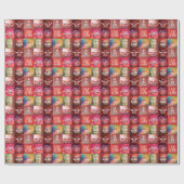 Farbige Retro-Liebe-Quotes Muster 2 Geschenkpapier (Flach)