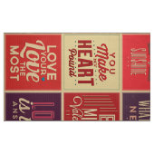 Farbige Retro-Liebe-Quotes Quilmuster Stoff (Fat Quarter (45,7 x 55,9 cm))