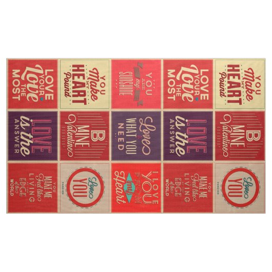 Farbige Retro-Liebe-Quotes Quilmuster Stoff (Yard (91,4 cm))
