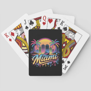 Farbige Retro-Miami-Vaporwave-Reisekunst Spielkarten