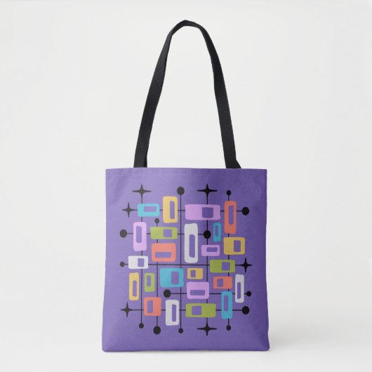 Farbige Retro-Mitte-des-Jahrhunderts-Modern-Atomar Tasche (Vorderseite)