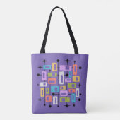 Farbige Retro-Mitte-des-Jahrhunderts-Modern-Atomar Tasche (Rückseite)