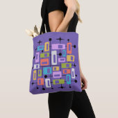 Farbige Retro-Mitte-des-Jahrhunderts-Modern-Atomar Tasche (Von Nahem)