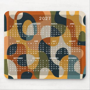 Farbige Retro-Moderne-Abstract 2027 Kalender Mousepad
