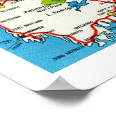 Farbige Retro Nova Scotia Karte drucken Poster (Ecke)