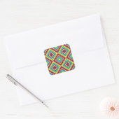 Farbige Retro-optische Illusion Geometrischer Rege Quadratischer Aufkleber