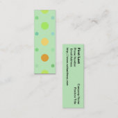 Farbige Retro-Polka-Punkte: grün, gelb und orange Mini Visitenkarte (Vorne/Hinten)