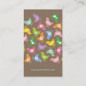 Farbige Retro Rainbow Chicks Muster Whimsisch Visitenkarte (Rückseite)