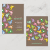 Farbige Retro Rainbow Chicks Muster Whimsisch Visitenkarte (Vorne/Hinten)