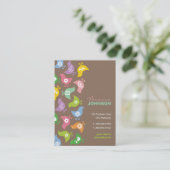 Farbige Retro Rainbow Chicks Muster Whimsisch Visitenkarte (Stehend Vorderseite)