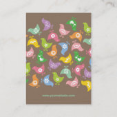 Farbige Retro Rainbow Chicks Muster Whimsisch Visitenkarte (Rückseite)