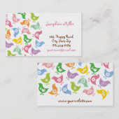 Farbige Retro Rainbow Chicks Muster Whimsisch Visitenkarte (Vorne/Hinten)