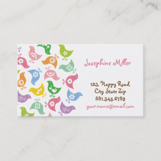 Farbige Retro Rainbow Chicks Muster Whimsisch Visitenkarte