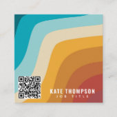Farbige Retro-Regenbogen-Abstrakte Waagen QR-Code Quadratische Visitenkarte (Vorderseite)