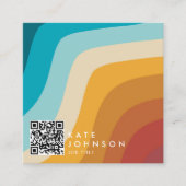 Farbige Retro-Regenbogen-Abstrakte Waagen QR-Code Quadratische Visitenkarte (Vorderseite)
