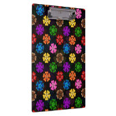 Farbige Retro-Regenbogen-Blumen-Design Schwarz Klemmbrett (Rechts)