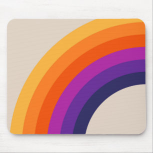 Farbige Retro-Regenbogenkunst Mousepad