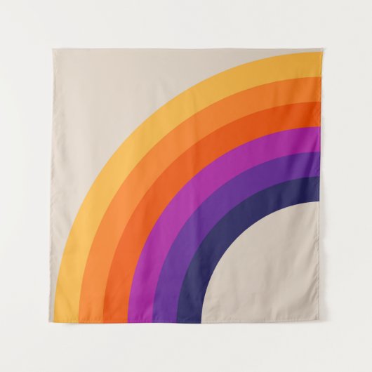 Farbige Retro-Regenbogenkunst Wandteppich (Vorderseite)