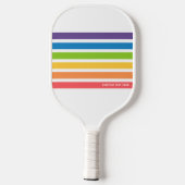 Farbige Retro-Regenbogenstreifen Personalisierter Pickleball Schläger (Rückseite)