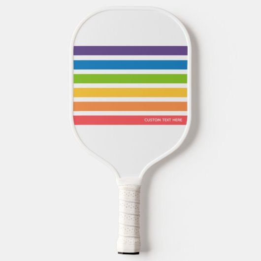 Farbige Retro-Regenbogenstreifen Personalisierter Pickleball Schläger (Rückseite)