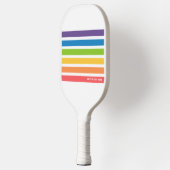 Farbige Retro-Regenbogenstreifen Personalisierter Pickleball Schläger (Links)