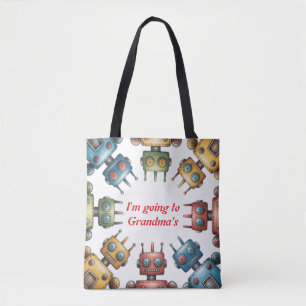 Farbige Retro-Roboter-Jungen-Geburtstagsgeschenk Tasche