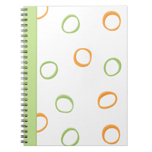 Farbige Retro-Runden orange-grünes Notebook Notizblock