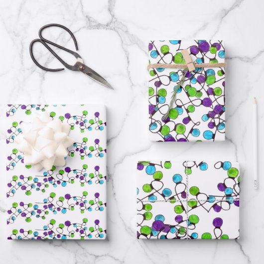 Farbige Retro-Saitenbeleuchtung, die Papier umwick (Vorderseite)