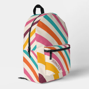 Farbige Retro-Stil-Kurven Bedruckter Rucksack