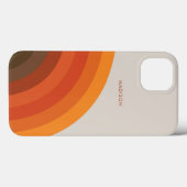 Farbige Retro Streifen 70er 80er Golden Brown Oran Case-Mate iPhone Hülle (Rückseite (Horizontal))
