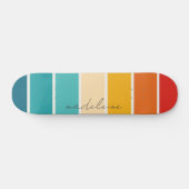 Farbige Retro-Streifen Name Skateboard (Horizontal)