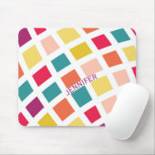 Farbige Retro-Style-Quadrate-Design Mousepad (Mit Mouse)