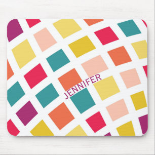 Farbige Retro-Style-Quadrate-Design Mousepad