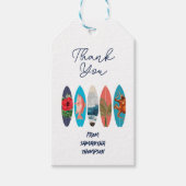 Farbige Retro-Surfboards Danke Geschenkanhänger (Vorderseite)