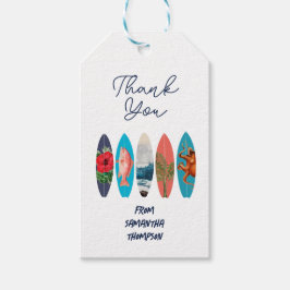 Farbige Retro-Surfboards Danke Geschenkanhänger