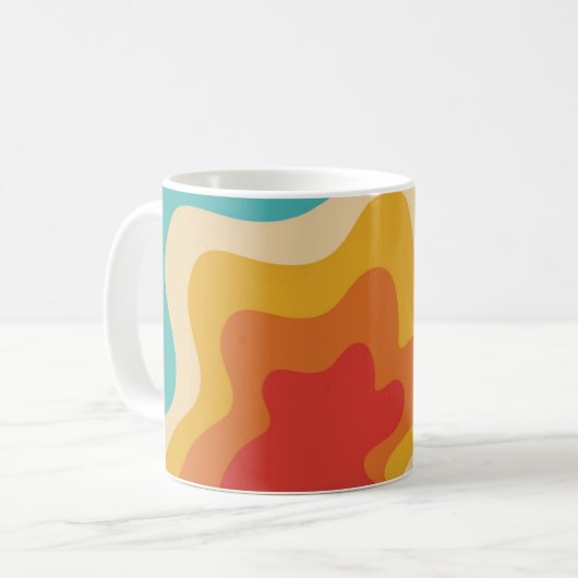 Farbige Retro-Swirldesign Kaffeetasse (Vorderseite Links)