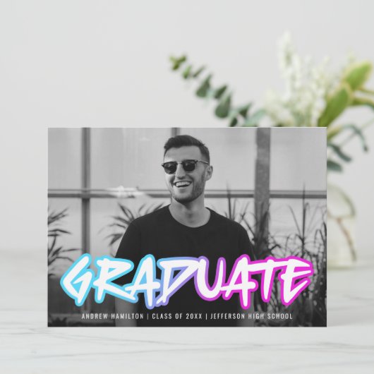 Farbige Retro Typografie-Foto-Abschluss der 90er J Ankündigung (Stehend Vorderseite)