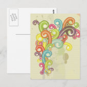 Farbige Retro-Wirbel mit Regenbogenfarbe Postkarte (Vorne/Hinten)