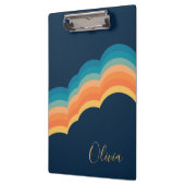 Farbige Retro-Wolken-Design Klemmbrett (Links)